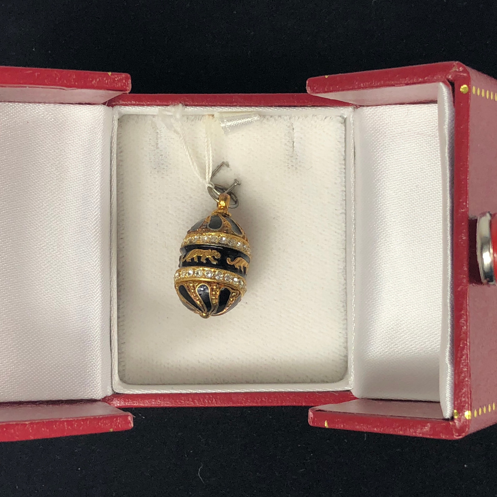 Collectibles Egg Pendant Black Cheetah $170 NIB - Picture 4 of 4
